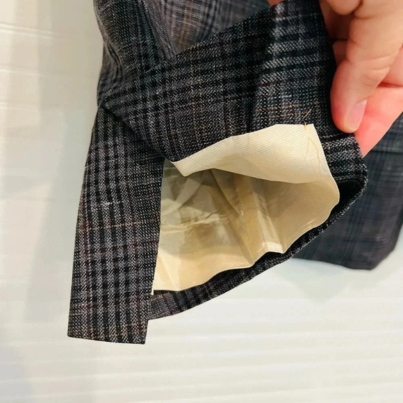 Hickey Freeman Men's Gray Blue Plaid Wool Blazer Sports Jacket Size 40 Reg NEW - Picture 6 of 14